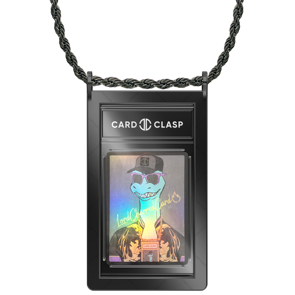 Card Clasp Slab Holder Necklace: Deepspace Black