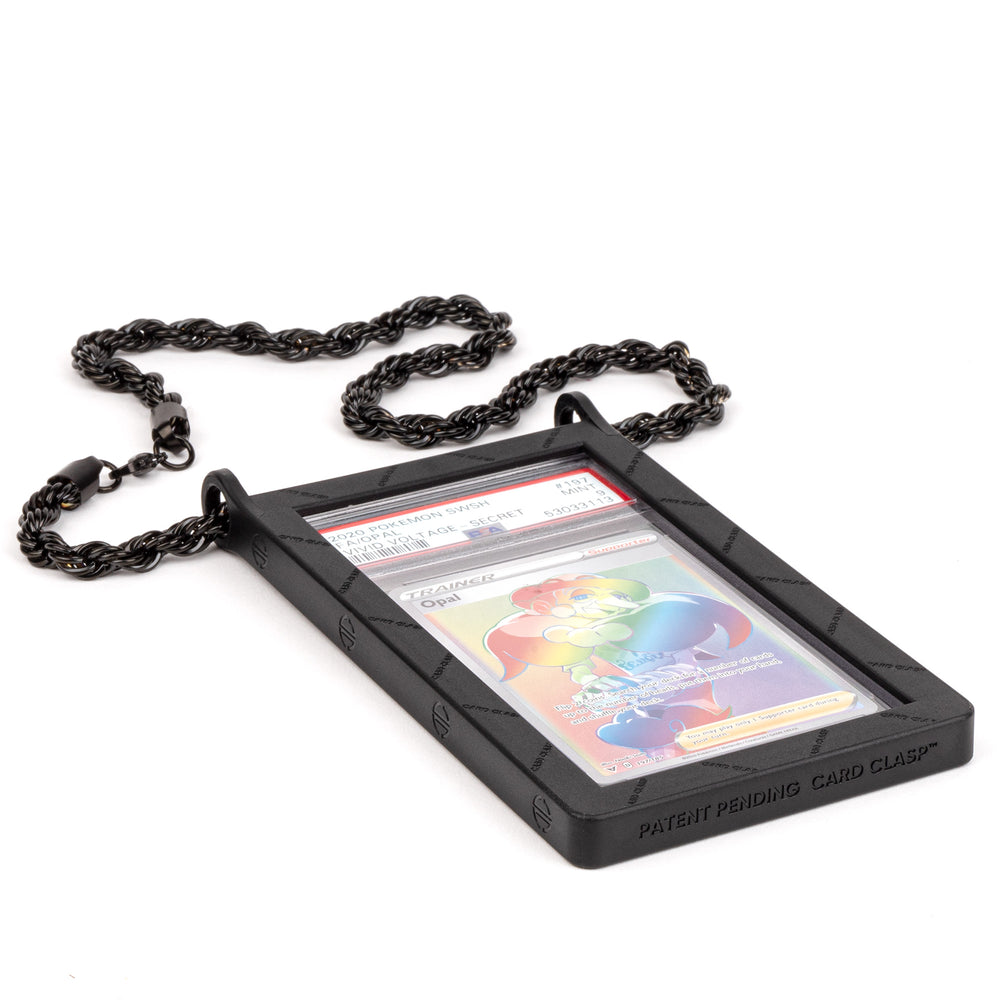 Card Clasp Slab Holder Necklace: Deepspace Black